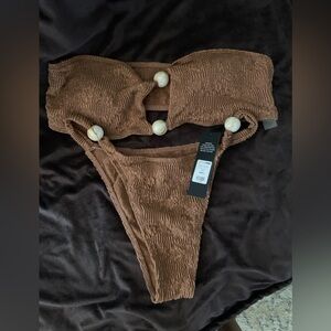 Kianna Textured Bead Bandeau 2 Piece Bikini